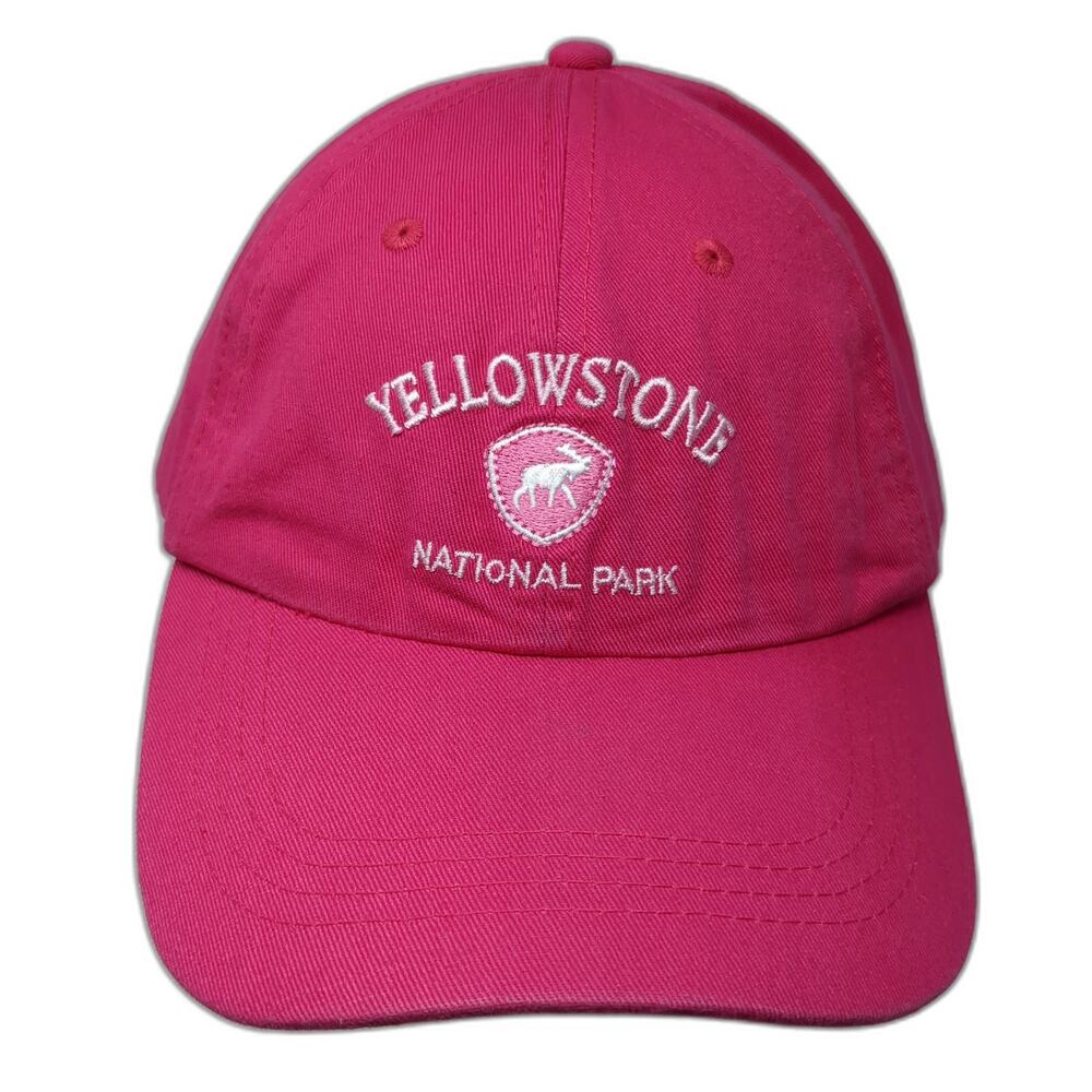 Yellowstone National Park Slideback Hat Pink One Size Embroidered Solid